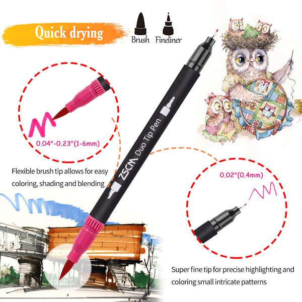 Duo Tip Pens-12 Colors