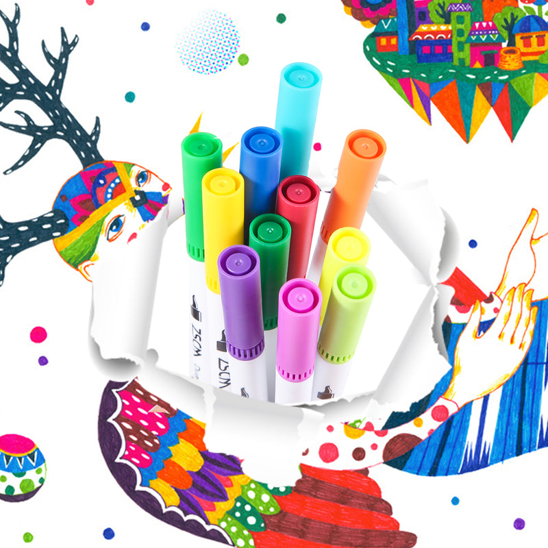 ZSCM QUALITY DECIDES THE FUTURE ZSCM 72 Colors Dual Brush Pens Art Markers,  Artist Fine Brush Tip Coloring Pens Markers for Adult Coloring Books, Kids