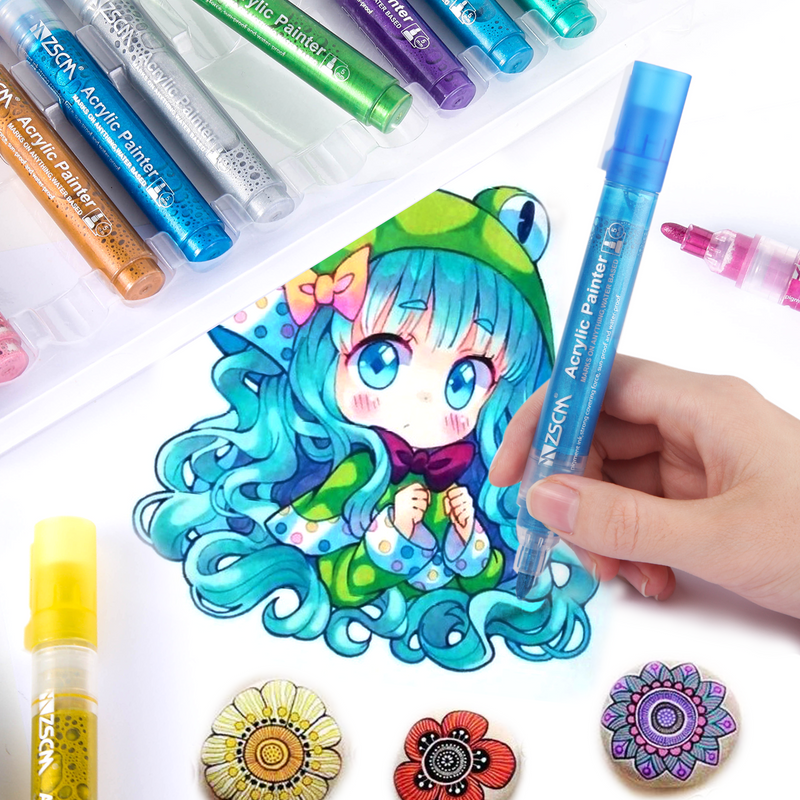 Glitter Colors Acrylic Marker Pens