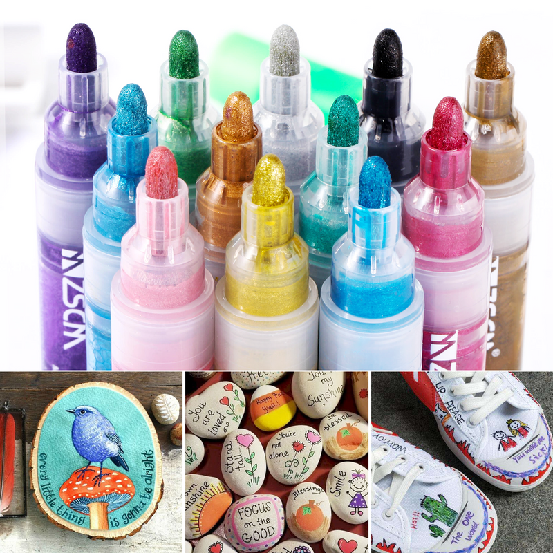 Glitter Colors Acrylic Marker Pens