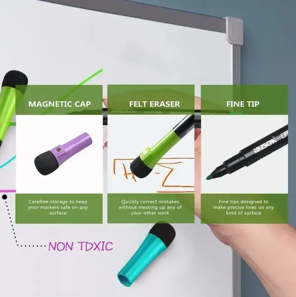 Magnetic Erasable Whiteboard Marker-12 Colors