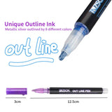 Outline Marker Pens with Silver Colors-21 Colors