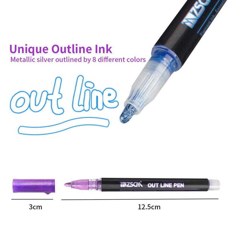 Metallic Outline Markers-8/12/21 Colors – Zscm The world of painting art,  art painting dreams