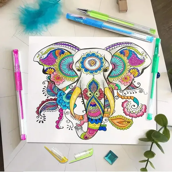 ZSCM 24 Colors Glitter Gel Pens （+24refills）