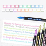 Outline Marker Pens with Silver Colors-21 Colors