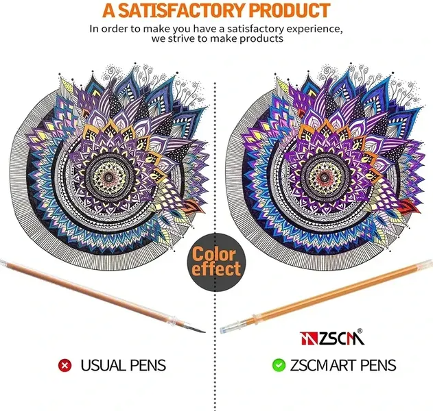 ZSCM 24 Colors Glitter Gel Pens （+24refills）