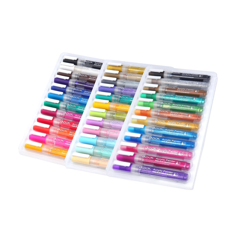 56 Colors Acrylic Paint Pens, Markers for Canvas, Wood, Fabric, Ceramic, &  More