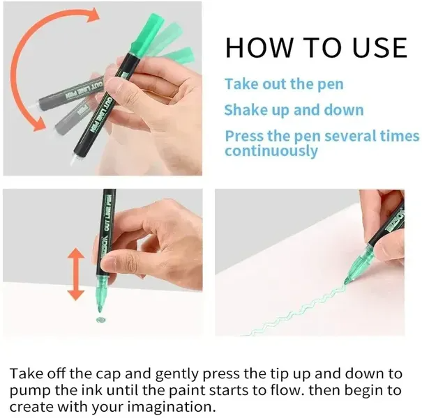 Metallic Outline Markers-8/12/21 Colors