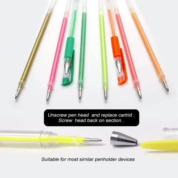 Glitter Gel Pen Ink Refills-100 Colors