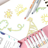 ZSCM 8 Colors Gold Metallic Outline Markers